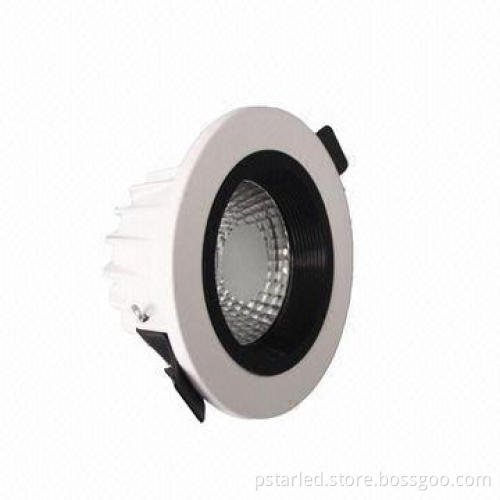 Recessed TUV COB Downlight with >0.95PE, >80CRI, CE/RoHS Certificates, High Efficiency/Energy-saving